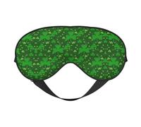 Soft Light Blocking Background St Patrick's Day Glitter Print Sleep Mask for Side Sleeper Women Men,Breathable Eye Mask with Adjustable Strap