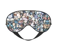 Soft Light Blocking Beach Colored Pebbles Print Sleep Mask for Side Sleeper Women Men,Breathable Eye Mask with Adjustable Strap