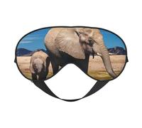 Soft Light Blocking Big Ears Elephant Print Sleep Mask for Side Sleeper Women Men,Breathable Eye Mask with Adjustable Strap