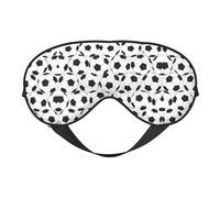 Soft Light Blocking Black and White Soccer Ball Pattern Print Sleep Mask for Side Sleeper Women Men,Breathable Eye Mask with Adjustable Strap
