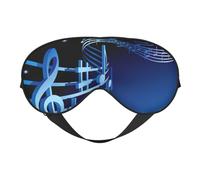 Soft Light Blocking Blue Music Print Sleep Mask for Side Sleeper Women Men,Breathable Eye Mask with Adjustable Strap