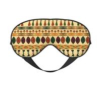 Soft Light Blocking Bohemia Style Traditional African Pattern Print Sleep Mask for Side Sleeper Women Men,Breathable Eye Mask with Adjustable Strap