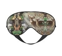 Soft Light Blocking Camouflage Deer Print Sleep Mask for Side Sleeper Women Men,Breathable Eye Mask with Adjustable Strap