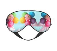 Soft Light Blocking Colorful Candy Print Sleep Mask for Side Sleeper Women Men,Breathable Eye Mask with Adjustable Strap