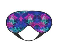 Soft Light Blocking Colorful Leaves Print Sleep Mask for Side Sleeper Women Men,Breathable Eye Mask with Adjustable Strap