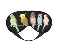 Soft Light Blocking Colorful Parrots On Tree Print Sleep Mask for Side Sleeper Women Men,Breathable Eye Mask with Adjustable Strap