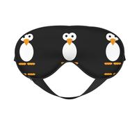 Soft Light Blocking Cute Penguin Print Sleep Mask for Side Sleeper Women Men,Breathable Eye Mask with Adjustable Strap