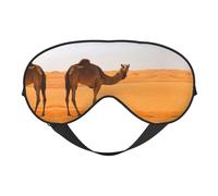 Soft Light Blocking Desert Sand Camel Print Sleep Mask for Side Sleeper Women Men,Breathable Eye Mask with Adjustable Strap