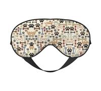 Soft Light Blocking Dog Bones Paw Print Sleep Mask for Side Sleeper Women Men,Breathable Eye Mask with Adjustable Strap
