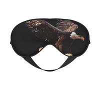 Soft Light Blocking Eagle Print Sleep Mask for Side Sleeper Women Men,Breathable Eye Mask with Adjustable Strap
