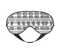 Soft Light Blocking Elephant Pattern Print Sleep Mask for Side Sleeper Women Men,Breathable Eye Mask with Adjustable Strap