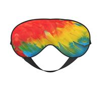 Soft Light Blocking Fantastic Parrot Feather Print Sleep Mask for Side Sleeper Women Men,Breathable Eye Mask with Adjustable Strap