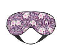 Soft Light Blocking Flower-Elephant Print Sleep Mask for Side Sleeper Women Men,Breathable Eye Mask with Adjustable Strap