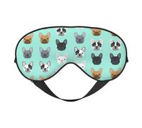 Soft Light Blocking French Bulldog1 Print Sleep Mask for Side Sleeper Women Men,Breathable Eye Mask with Adjustable Strap