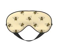 Soft Light Blocking Honey Bee Print Sleep Mask for Side Sleeper Women Men,Breathable Eye Mask with Adjustable Strap