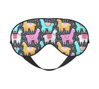 Soft Light Blocking Indian Alpaca Print Sleep Mask for Side Sleeper Women Men,Breathable Eye Mask with Adjustable Strap
