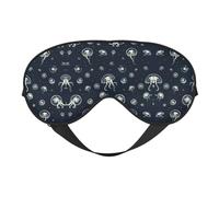 Soft Light Blocking Jellyfish Pattern Print Sleep Mask for Side Sleeper Women Men,Breathable Eye Mask with Adjustable Strap