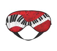 Soft Light Blocking Music Note Piano Print Sleep Mask for Side Sleeper Women Men,Breathable Eye Mask with Adjustable Strap