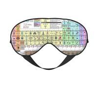 Soft Light Blocking Periodic Table of Elements Print Sleep Mask for Side Sleeper Women Men,Breathable Eye Mask with Adjustable Strap