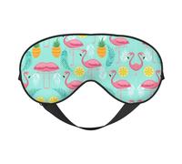 Soft Light Blocking Pink Flamingo Print Sleep Mask for Side Sleeper Women Men,Breathable Eye Mask with Adjustable Strap