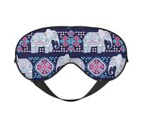 Soft Light Blocking Purple Elephant Print Sleep Mask for Side Sleeper Women Men,Breathable Eye Mask with Adjustable Strap