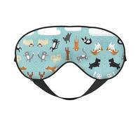 Soft Light Blocking Raining Cats & Dogs Print Sleep Mask for Side Sleeper Women Men,Breathable Eye Mask with Adjustable Strap