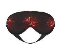 Soft Light Blocking Red Flame Print Sleep Mask for Side Sleeper Women Men,Breathable Eye Mask with Adjustable Strap