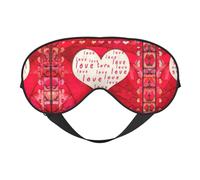 Soft Light Blocking Red Hearts Love Print Sleep Mask for Side Sleeper Women Men,Breathable Eye Mask with Adjustable Strap