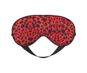 Soft Light Blocking Red Leopard Pattern Print Sleep Mask for Side Sleeper Women Men,Breathable Eye Mask with Adjustable Strap