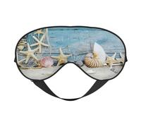 Soft Light Blocking Shell Starfish Pattern Print Sleep Mask for Side Sleeper Women Men,Breathable Eye Mask with Adjustable Strap