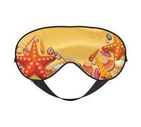 Soft Light Blocking Shells On The Beach Print Sleep Mask for Side Sleeper Women Men,Breathable Eye Mask with Adjustable Strap