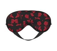 Soft Light Blocking Skull Rose Print Sleep Mask for Side Sleeper Women Men,Breathable Eye Mask with Adjustable Strap
