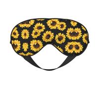 Soft Light Blocking Spring Sunflowers Retro Flowers Print Sleep Mask for Side Sleeper Women Men,Breathable Eye Mask with Adjustable Strap