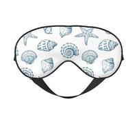 Soft Light Blocking Starfish Shell Print Sleep Mask for Side Sleeper Women Men,Breathable Eye Mask with Adjustable Strap