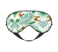 Soft Light Blocking Summer Coconut Tree Print Sleep Mask for Side Sleeper Women Men,Breathable Eye Mask with Adjustable Strap
