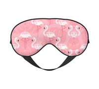 Soft Light Blocking Summer Flamingo Palm Leaves Print Sleep Mask for Side Sleeper Women Men,Breathable Eye Mask with Adjustable Strap