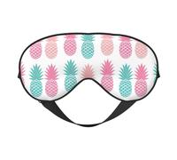 Soft Light Blocking Summer Pineapple Print Sleep Mask for Side Sleeper Women Men,Breathable Eye Mask with Adjustable Strap