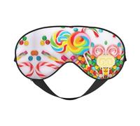 Soft Light Blocking Sweet Candy Backdrop Print Sleep Mask for Side Sleeper Women Men,Breathable Eye Mask with Adjustable Strap