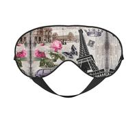Soft Light Blocking Tower and Car Print Sleep Mask for Side Sleeper Women Men,Breathable Eye Mask with Adjustable Strap