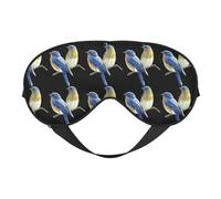 Soft Light Blocking Two Birds Print Sleep Mask for Side Sleeper Women Men,Breathable Eye Mask with Adjustable Strap