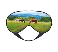 Soft Light Blocking Various Kinds of Horses Print Sleep Mask for Side Sleeper Women Men,Breathable Eye Mask with Adjustable Strap