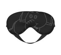 Soft Light Blocking White Elephant Print Sleep Mask for Side Sleeper Women Men,Breathable Eye Mask with Adjustable Strap