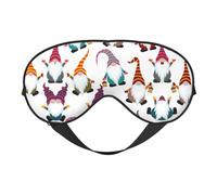 Soft Light Blocking Xmas Funny Gnomes Print Sleep Mask for Side Sleeper Women Men,Breathable Eye Mask with Adjustable Strap