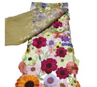 Soft Lightweight Embroidered Lace Fabric With Flower Patterns, Ideal For Clothing Production And Textile Craft Projects(style E)