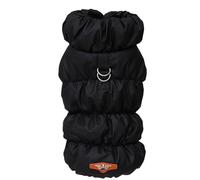 Soft Lightweight Fleece-Lined Warm Snow-Proof Waterproof Dog Jacket With D-Ring For Shiba Inus Poodles Pugs Schnauzers,Black,M