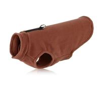 Soft Lightweight Fleece-Lined Warm Solid-Color Cold-Proof Weather Dog Jacket With D-Ring For Chihuahua Shiba Inu Pug Poodle,Brown,2XL