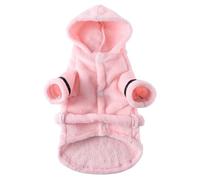 Soft Lightweight Fleece Warm Dog Jacket Pajamas Solid Color Windproof Pug Chihuahua Schnauzer Hooded Jacket,A,M