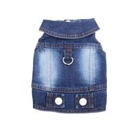 Soft Lightweight Jeans Pet Jacket With D-ring Spring Autumn Dog Coat For Schnauzers Shiba Inus Poodles Pugs,A,XL