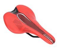 Soft Lightweight Saddle, Microfiber Leather Ultra Light Soft Mountain Bike Cushion for Road Bikes Mountain Bikes (Black) (Red