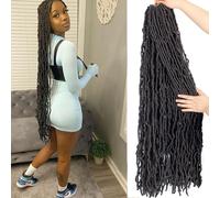 Soft Locs Crochet Hair 30 Inch New Faux Locs Braids 6 Packs/Lot 90g Goddess Synthetic Hair Extend Braiding for Women (30 Inch, Pack of 6, 4#)